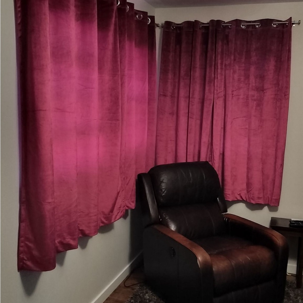Daziran Fuchsia Room Darkening Velvety Curtains